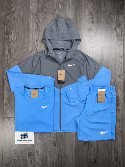 Nike 3 Piece Windrunner Cool Grey | University Blue Set