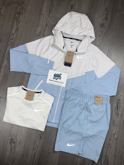 Nike 3 Piece Repel Windrunner Set Baby Blue | White