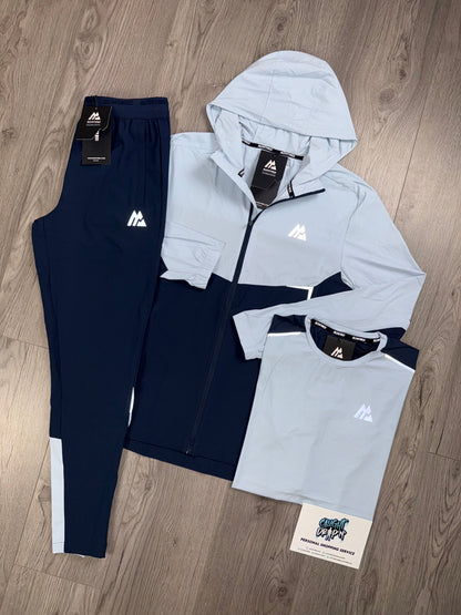 Montirex 3 Piece Surge Windrunner Tracksuit Obsidian | Baby Blue