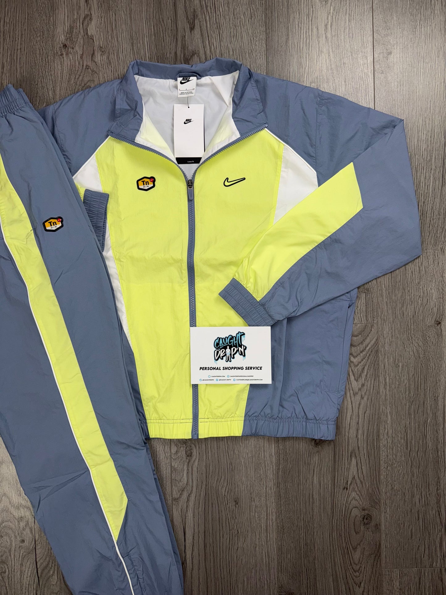 Nike TN Slate Blue, Lime Twist Tracksuit (Oversized Fit. Recommend Sizing Down)