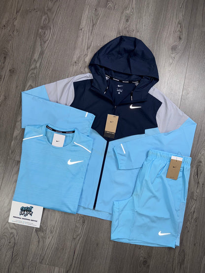Nike 3 Piece Windrunner Aquarius Blue | Navy Set