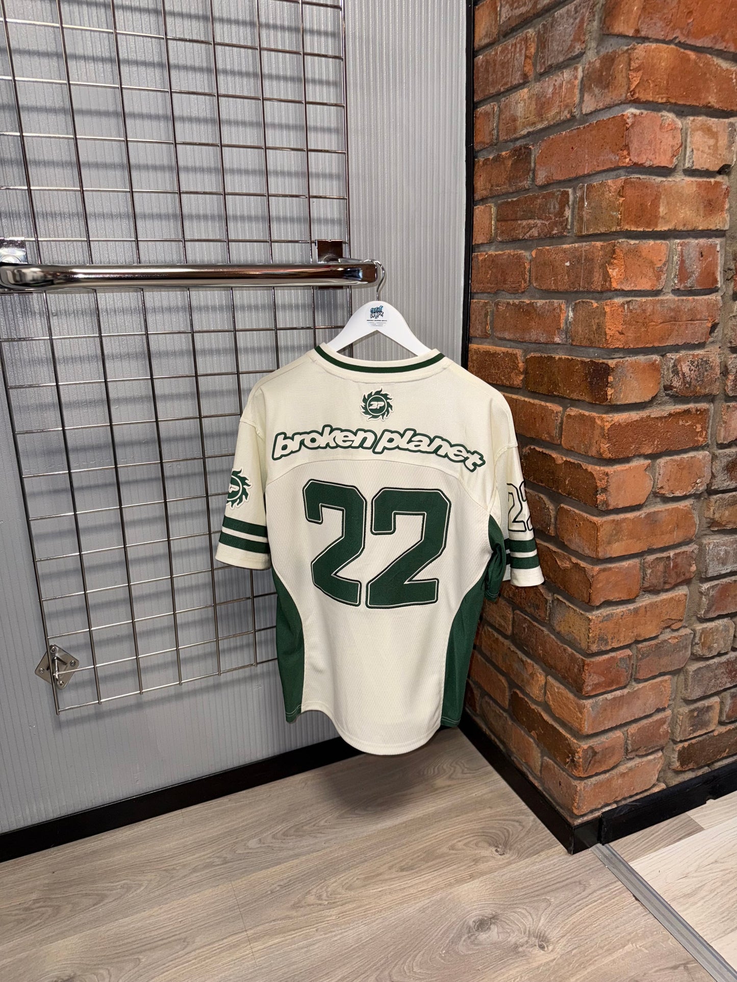 Broken Planet Football Jersey Cream, Green