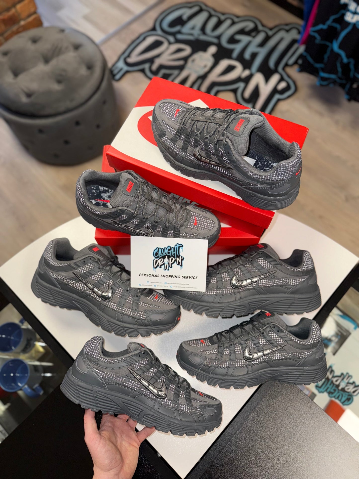 Nike P-6000 Premium Iron Grey, Crimson Red 2025