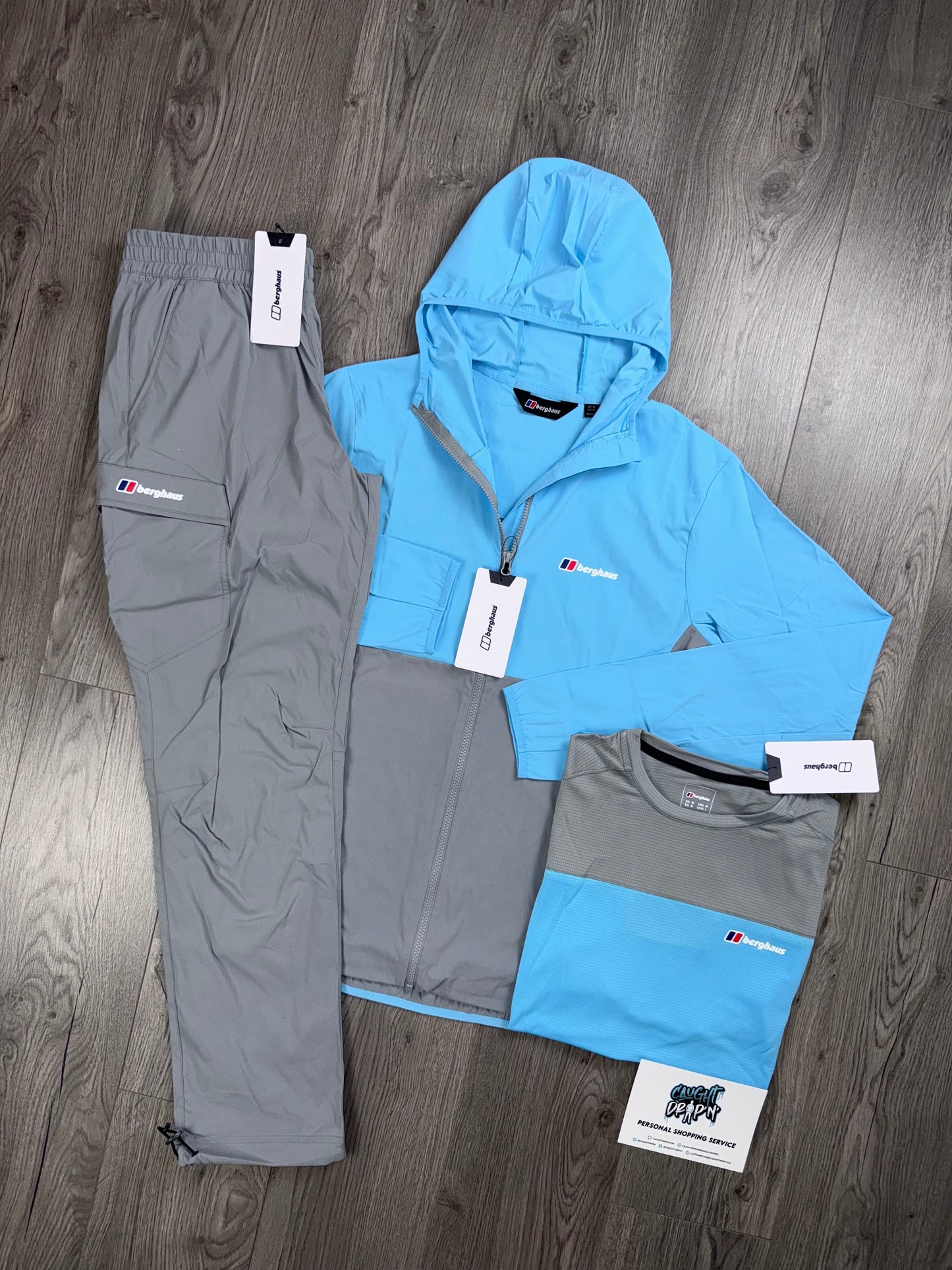 Berghaus 3 Piece Theran Light Grey | Baby Blue Tracksuit