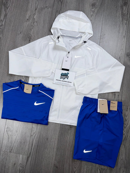 Nike 3 Piece White Windrunner | OG Royal Blue Miler Set