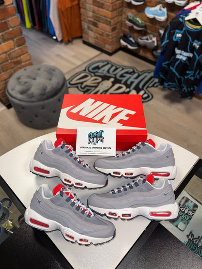Nike Air Max 95’s USA | Light Grey, Navy, Crimson 2021