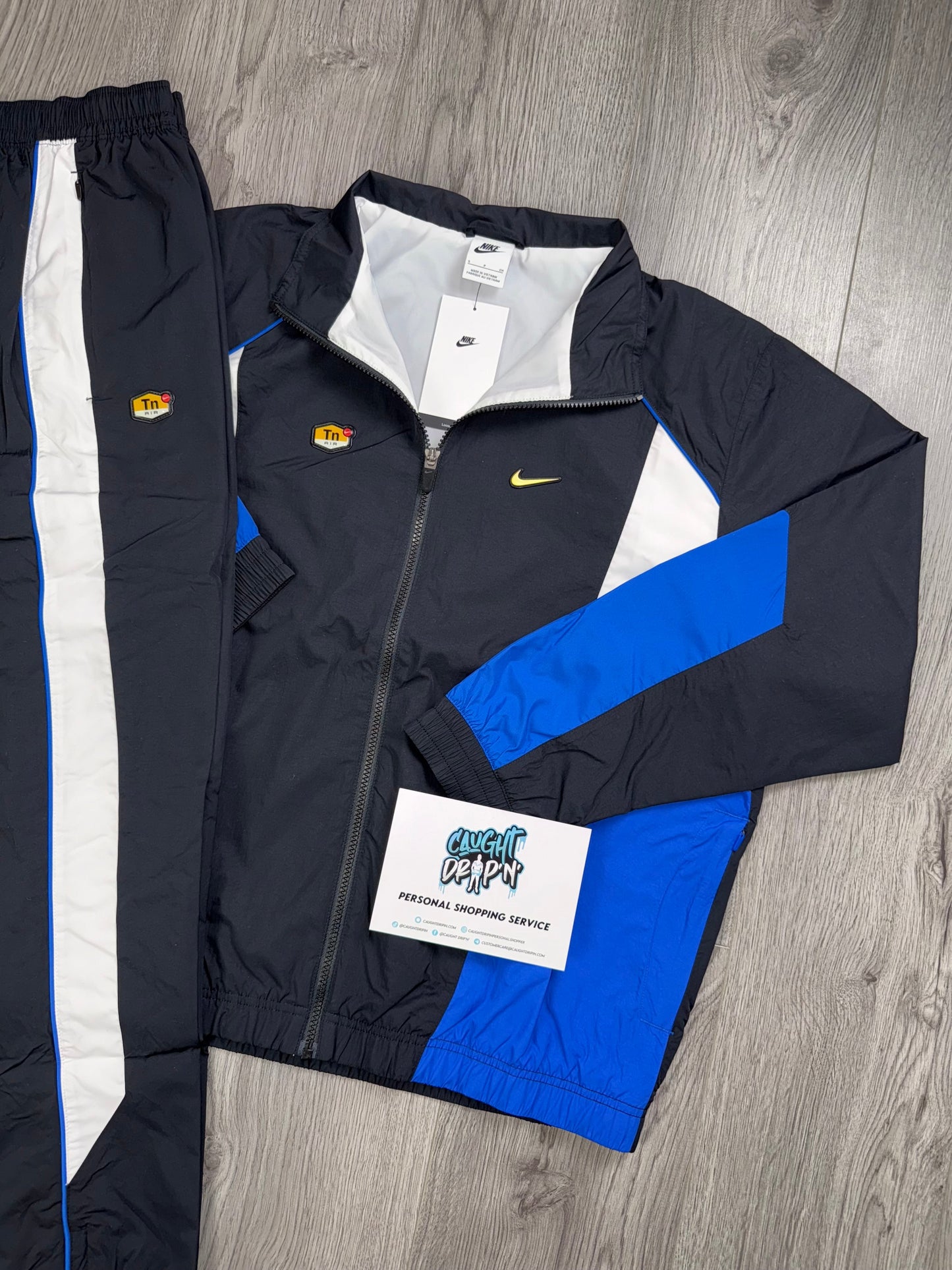 Nike TN Black, Game Royal Blue Tracksuit (Oversized Fit. Recommend Sizing Down)