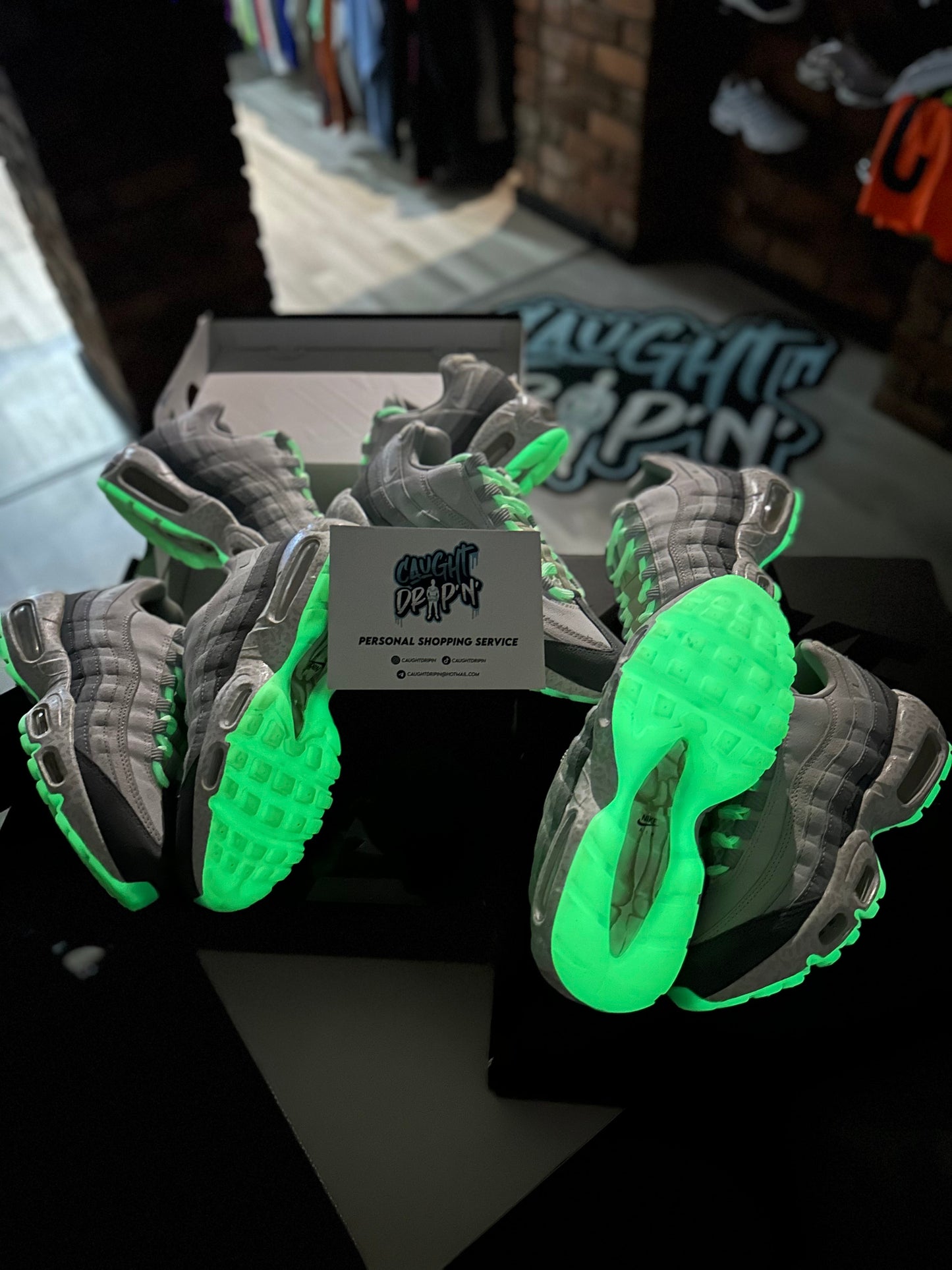 Nike Air Max 95’s Light Bone | Green Glow In The Dark 2022