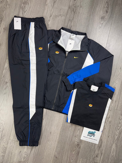 Nike 3 Piece TN Black, Game Royal Blue Tracksuit (Oversized Fit. Recommend Sizing Down)