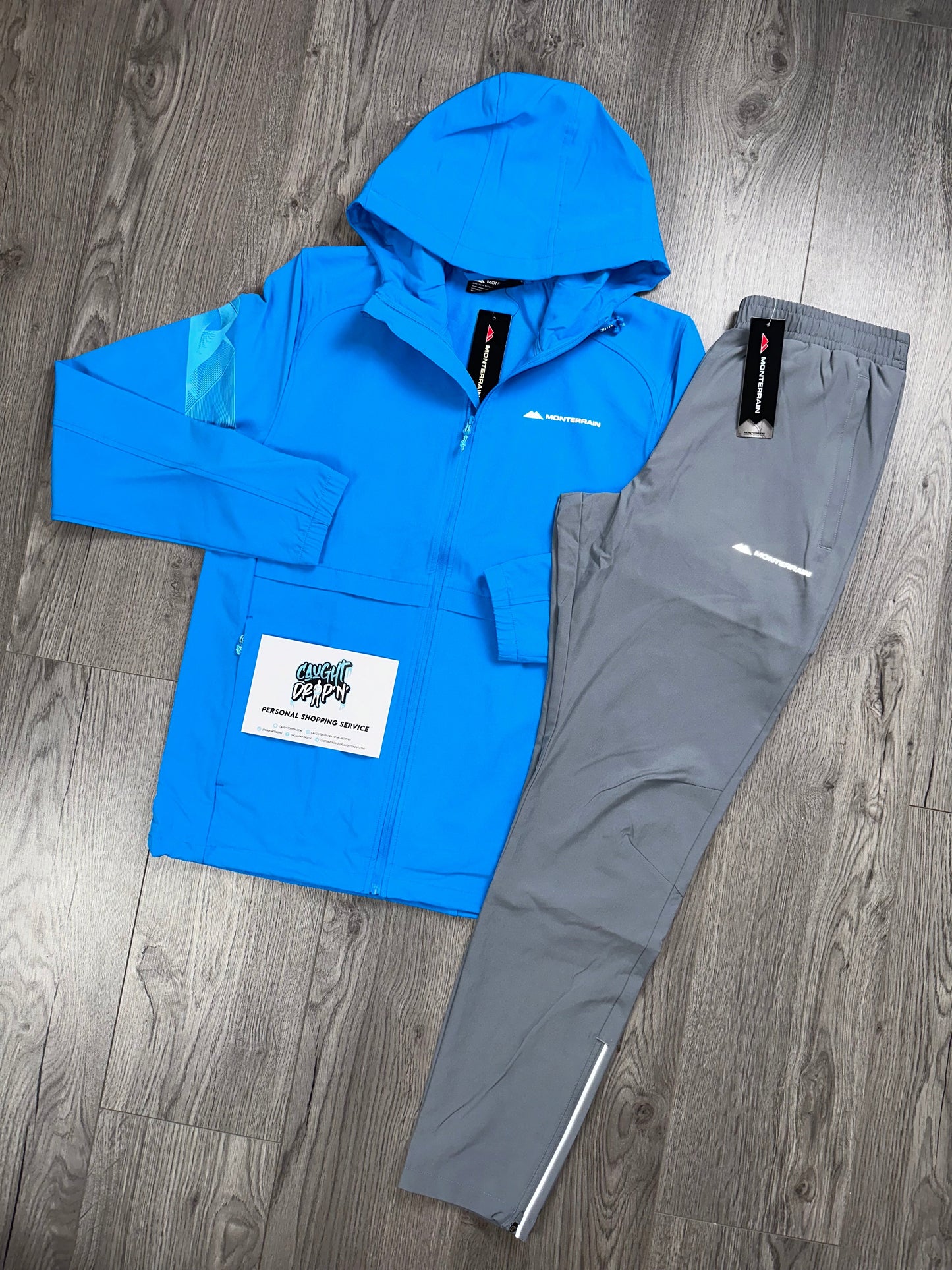 Monterrain Woven Stripe Tracksuit Aquarius Blue | Grey