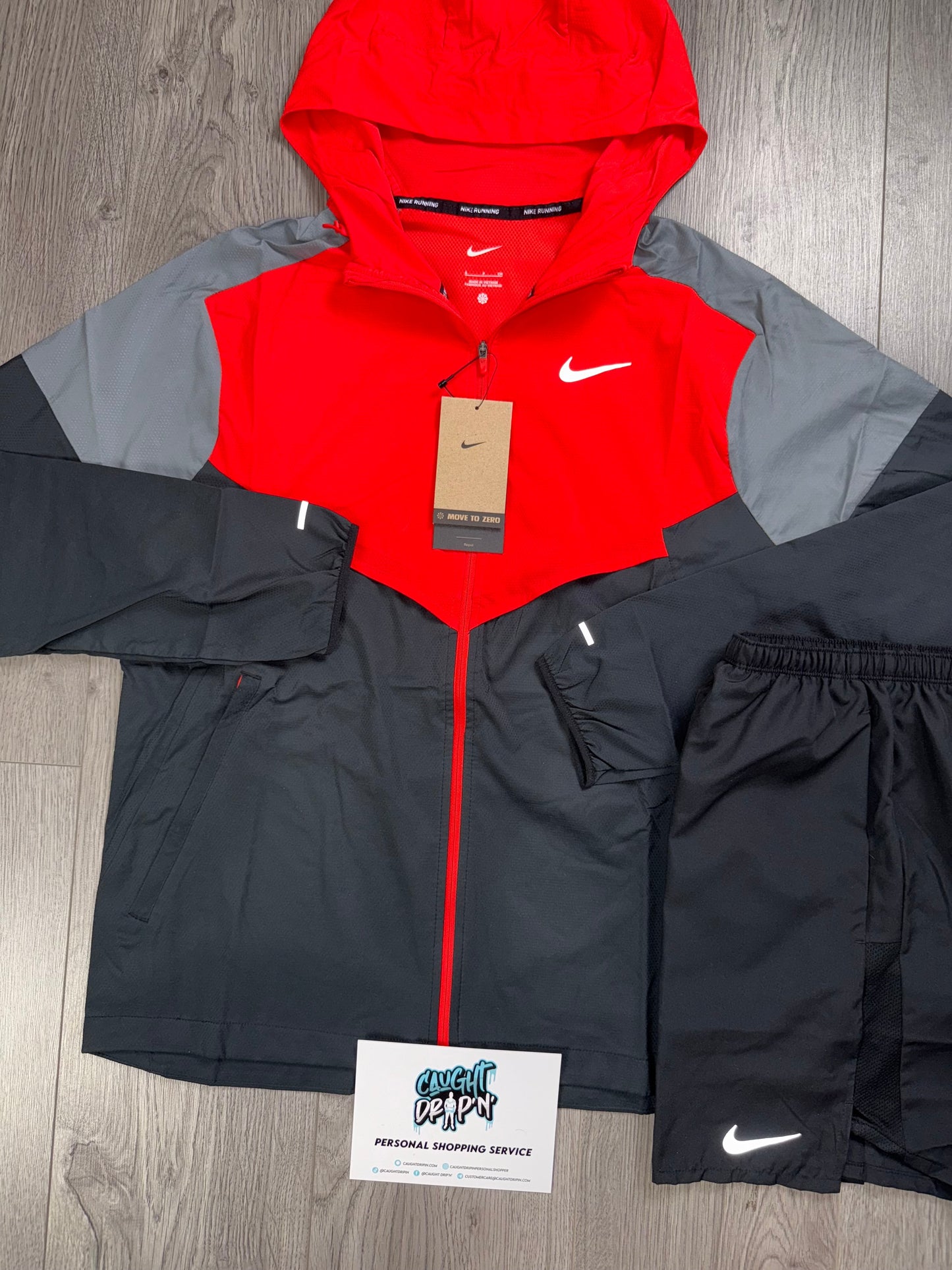 Nike Windrunner Light Crimson Red | Black Set
