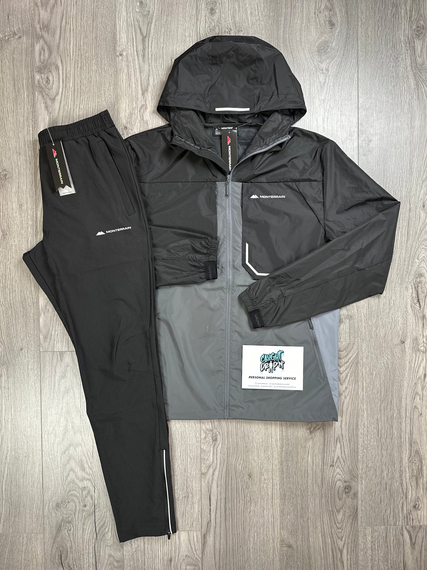 Monterrain Chase Windrunner Tracksuit Grey | Black