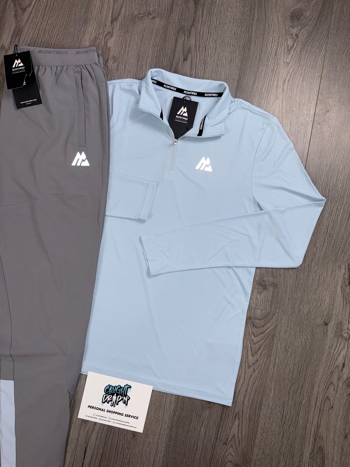 Montirex Surge Half Zip Tracksuit Grey | Baby Blue