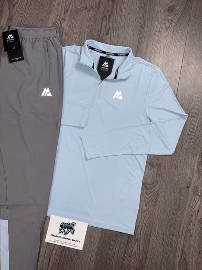 Montirex Surge Half Zip Tracksuit Grey | Baby Blue