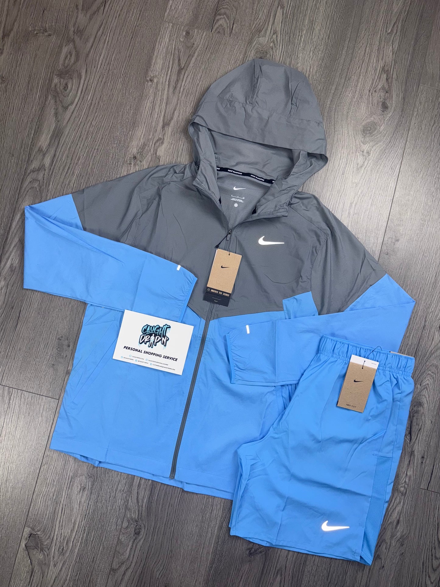 Nike Windrunner Cool Grey | University Blue Set