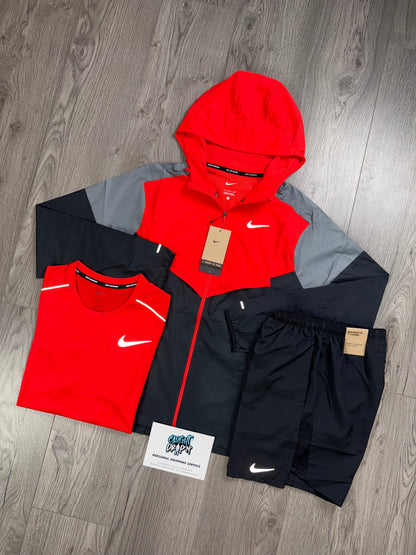 Nike 3 Piece Windrunner Light Crimson Red | Black Set