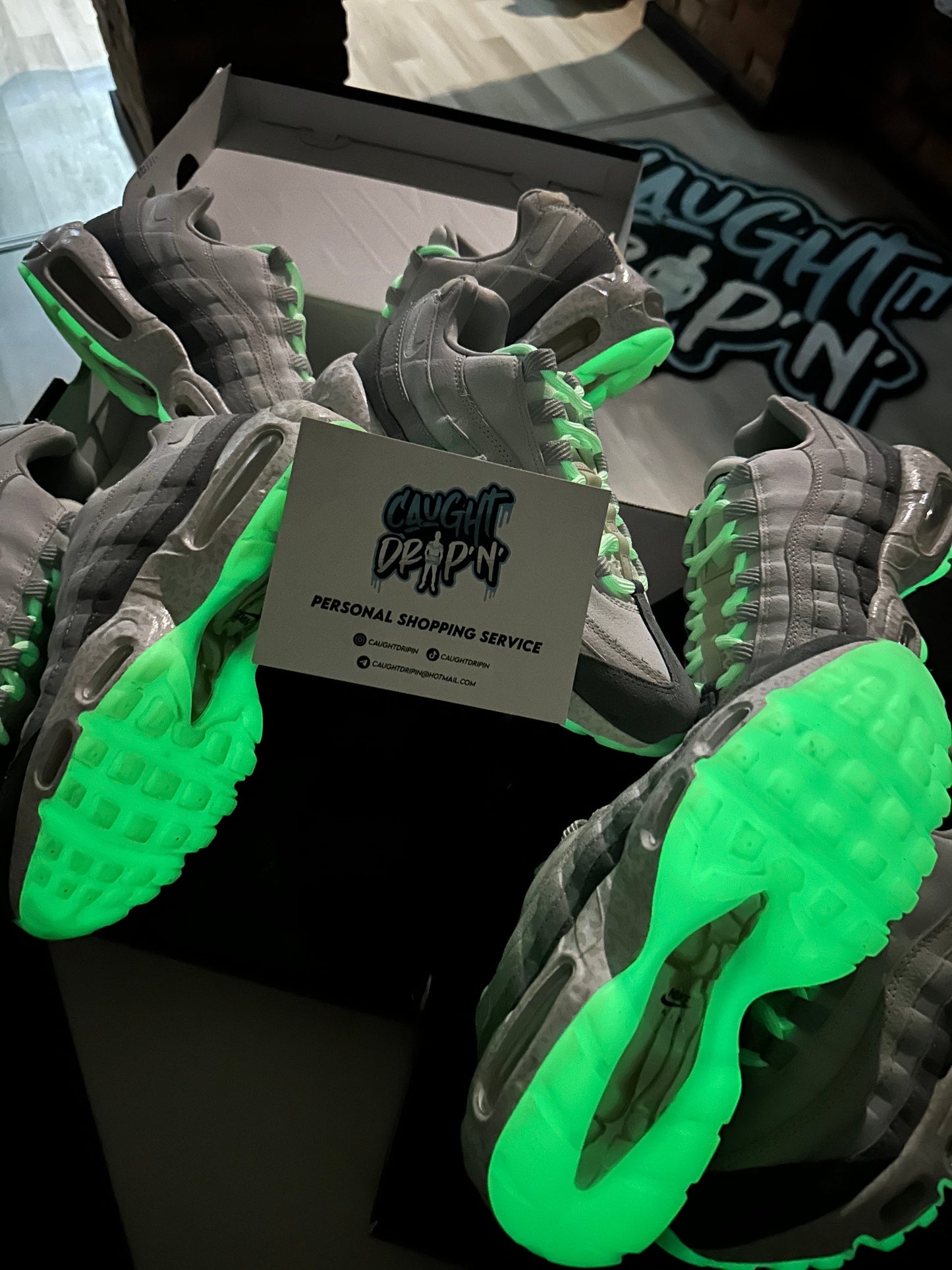 Nike Air Max 95’s Light Bone | Green Glow In The Dark 2022