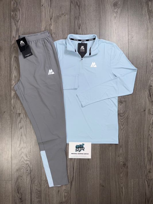 Montirex Surge Half Zip Tracksuit Grey | Baby Blue
