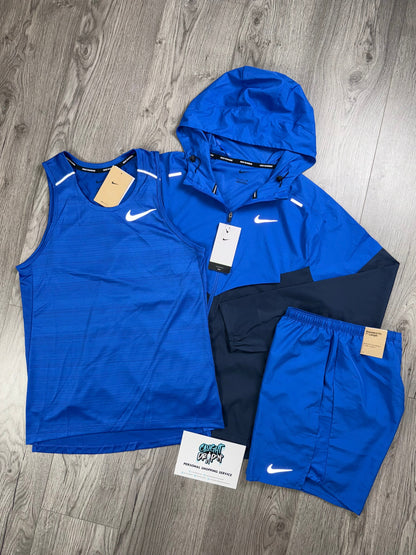 Nike 3 Piece Royal Blue Windrunner | Miler Tank Tee Set