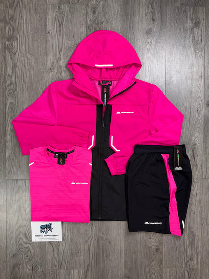 Monterrain 3 Piece Chase Windrunner Set Hyper Pink | Black