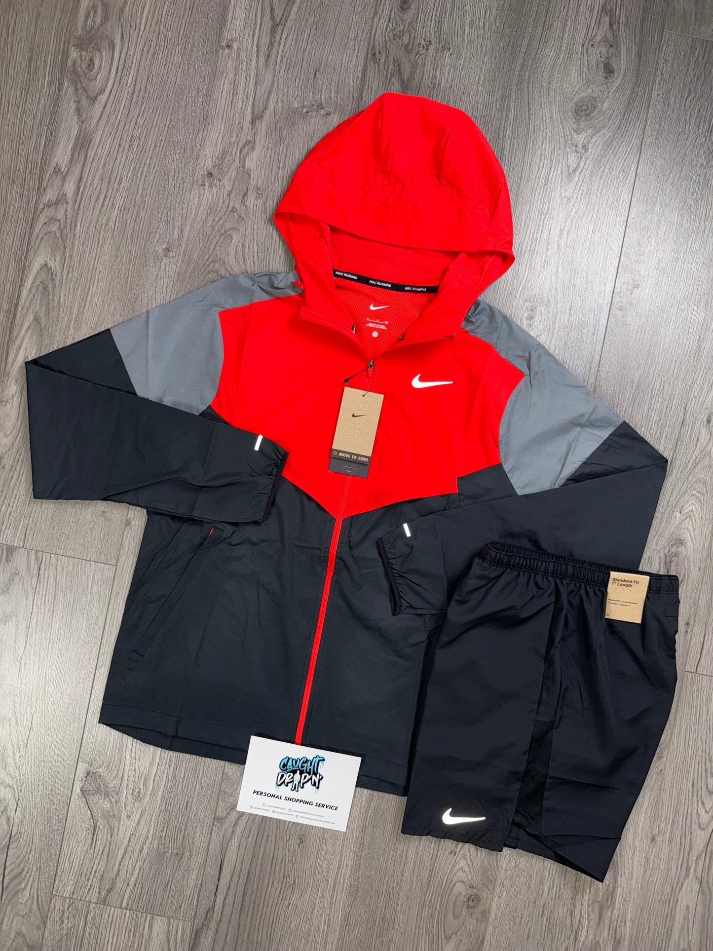 Nike Windrunner Light Crimson Red | Black Set