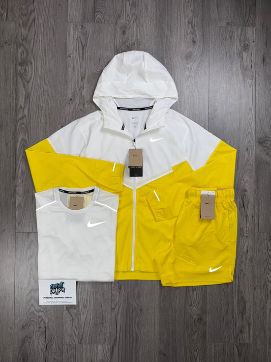 Nike 3 Piece Windrunner Lightening Yellow | White Set