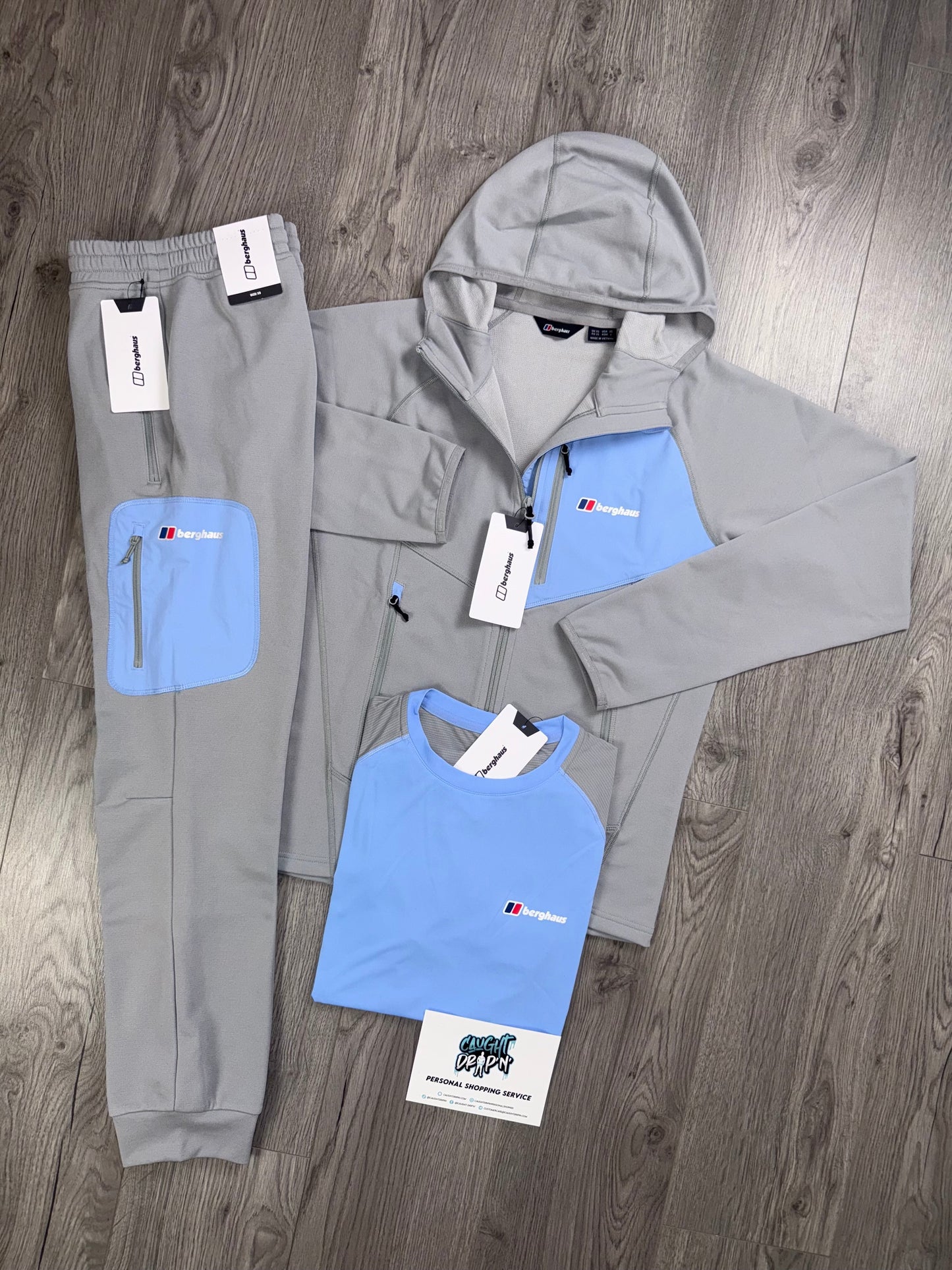 Berghaus 3 Piece Full Zip Light Grey, Baby Blue Tracksuit
