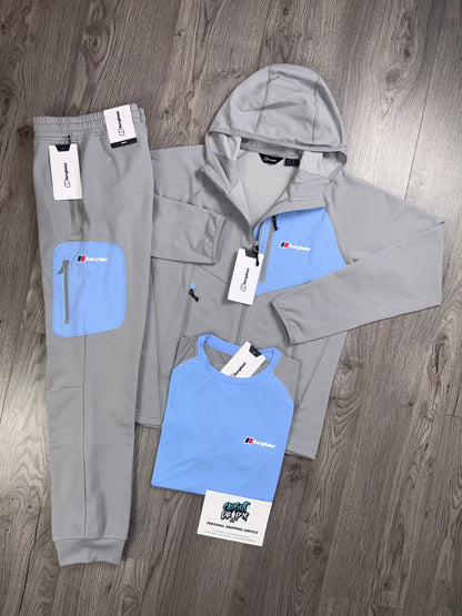 Berghaus 3 Piece Full Zip Light Grey, Baby Blue Tracksuit
