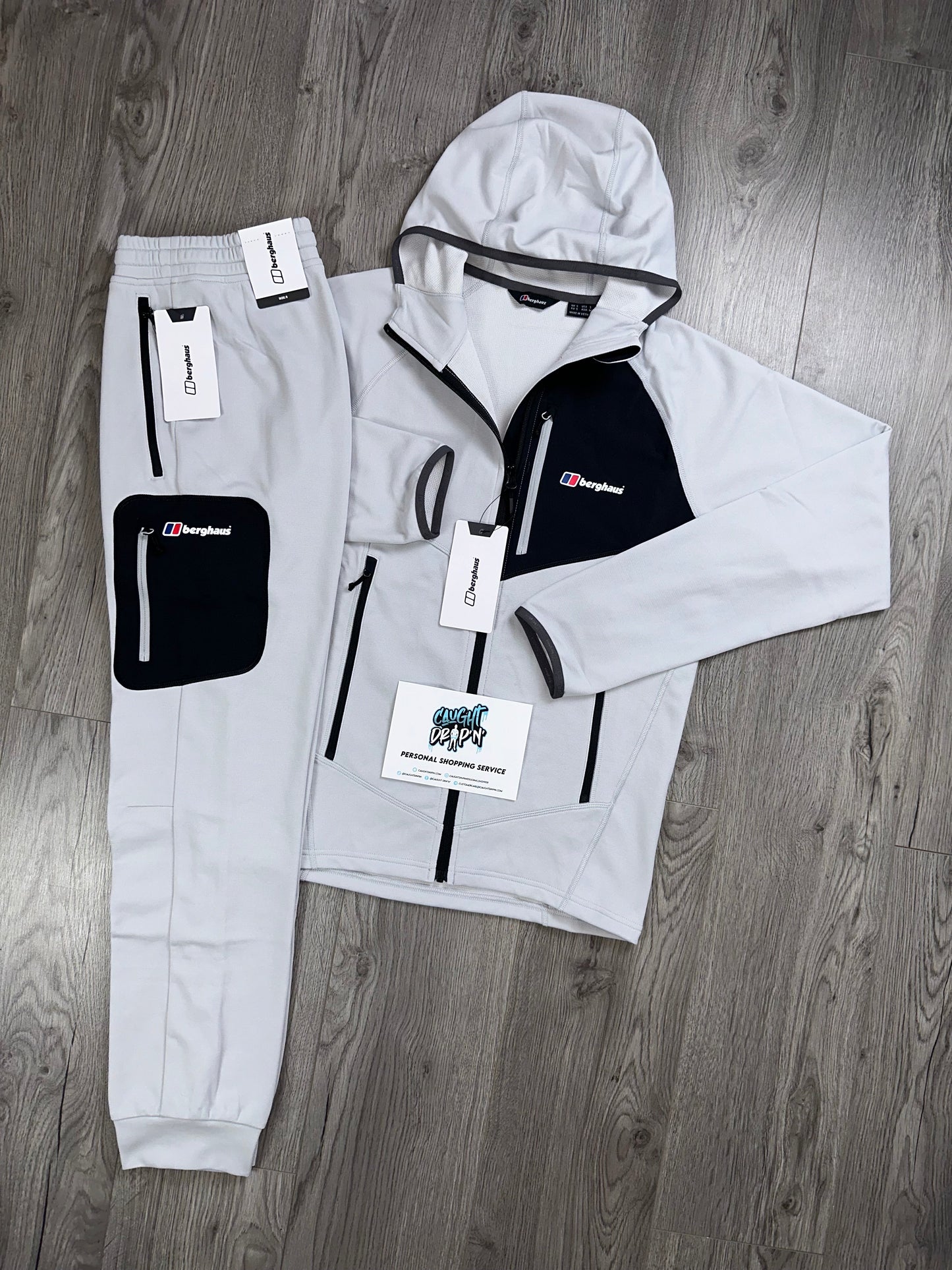 Berghaus Full Zip Light Grey, Black Tracksuit