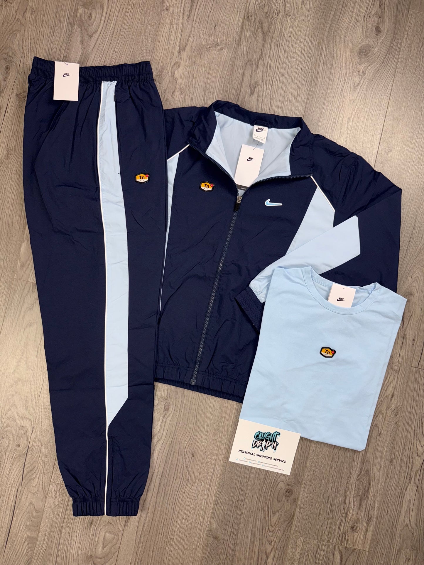 Nike 3 Piece TN Obsidian, Celestine Blue Tracksuit (Oversized Fit. Recommend Sizing Down)