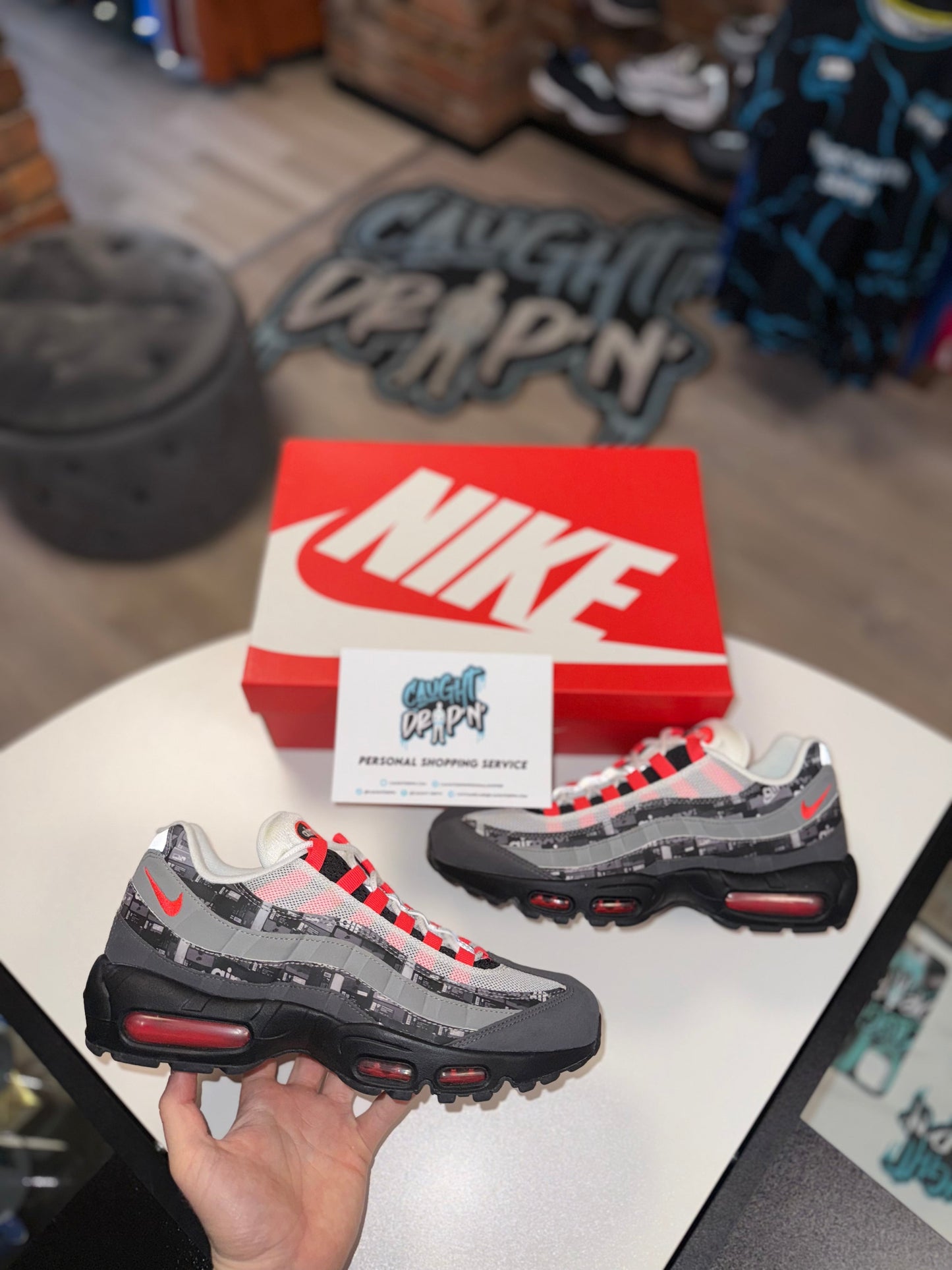 Nike Air Max 95’s Atmos Logo Grey | Crimson Red 2018