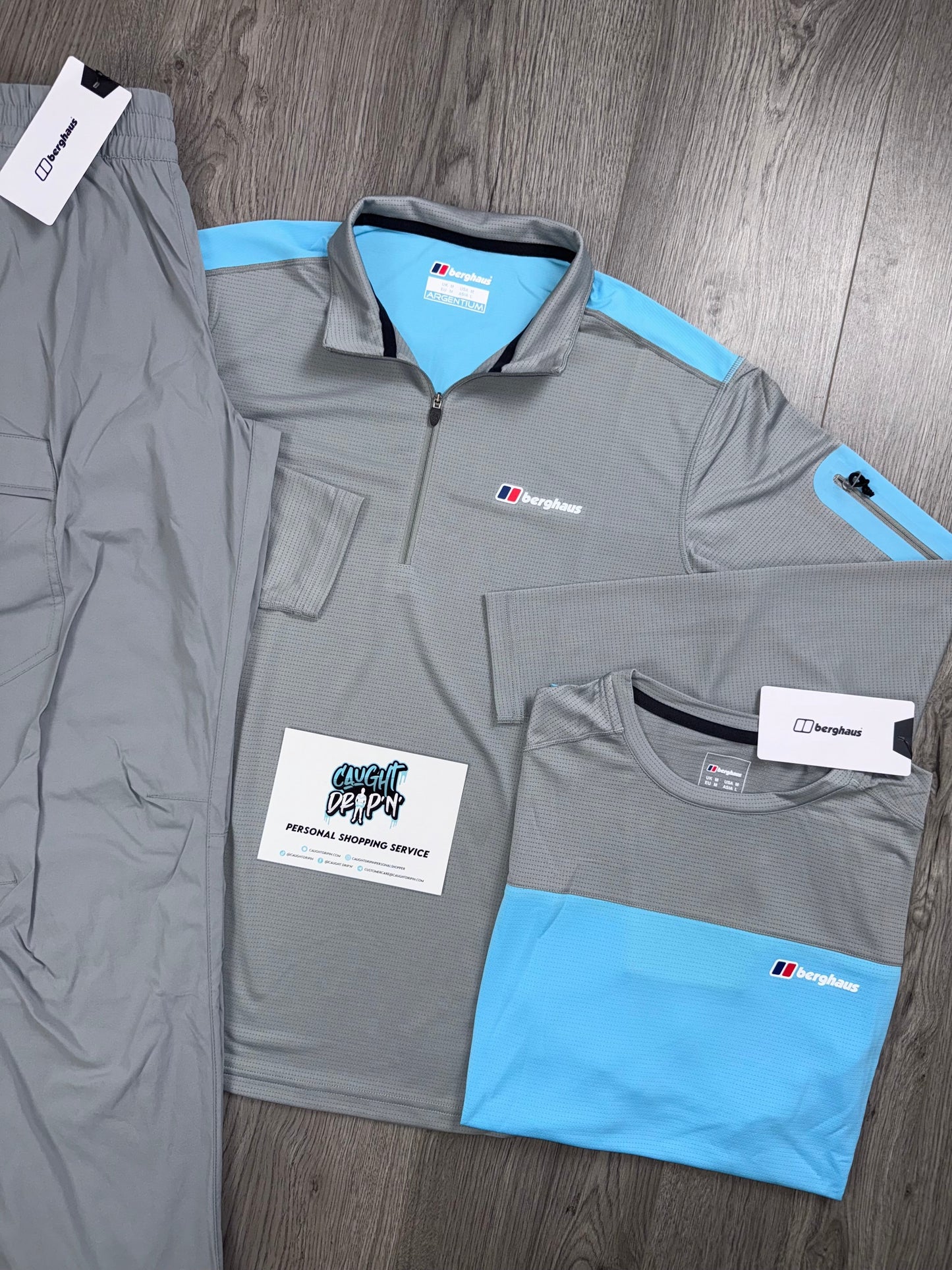 Berghaus 3 Piece Half Zip Light Grey | Baby Blue Tracksuit