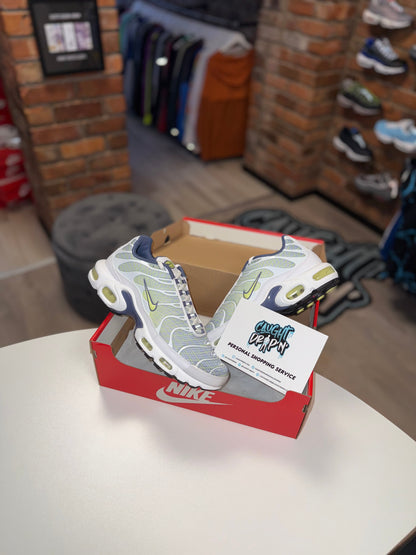 Nike Air Max Plus TN White, Slate Blue, Lime Spirograph 2025