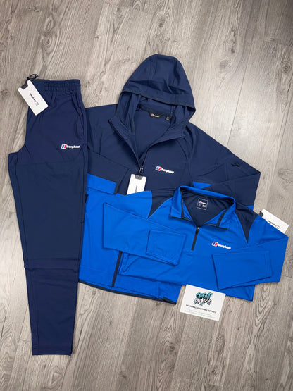 Berghaus 3 Piece Theran, Half Zip Obsidian | Royal Blue Tracksuit
