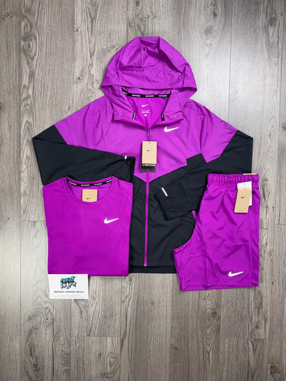 Nike 3 Piece Windrunner Grape Purple | Black Set