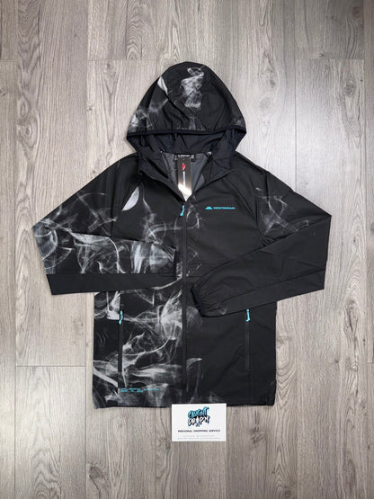Monterrain Windrunner Jacket Black Smoke | Tiffany Blue