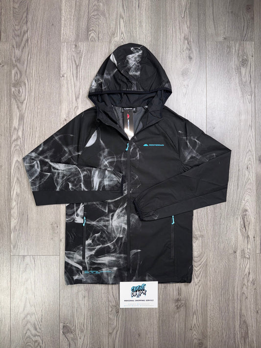Monterrain Windrunner Jacket Black Smoke | Tiffany Blue