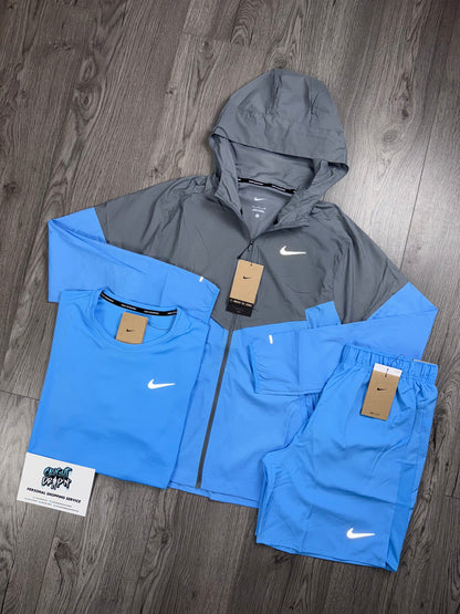 Nike 3 Piece Windrunner Cool Grey | University Blue Set