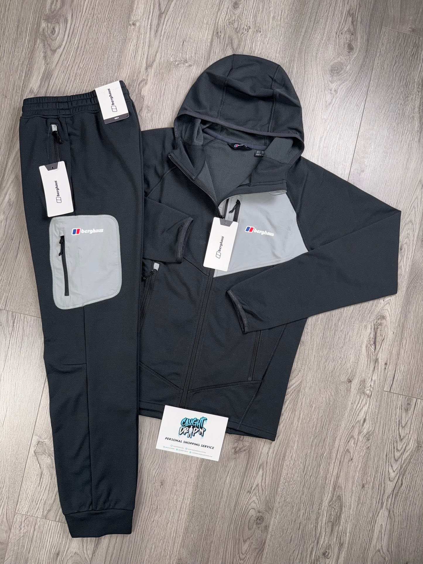 Berghaus Full Zip Black, Light Grey Tracksuit