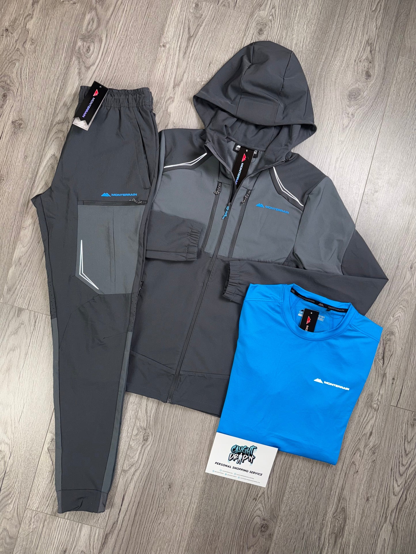 Monterrain 3 Piece Woven Slate Grey | Diva Blue Tracksuit