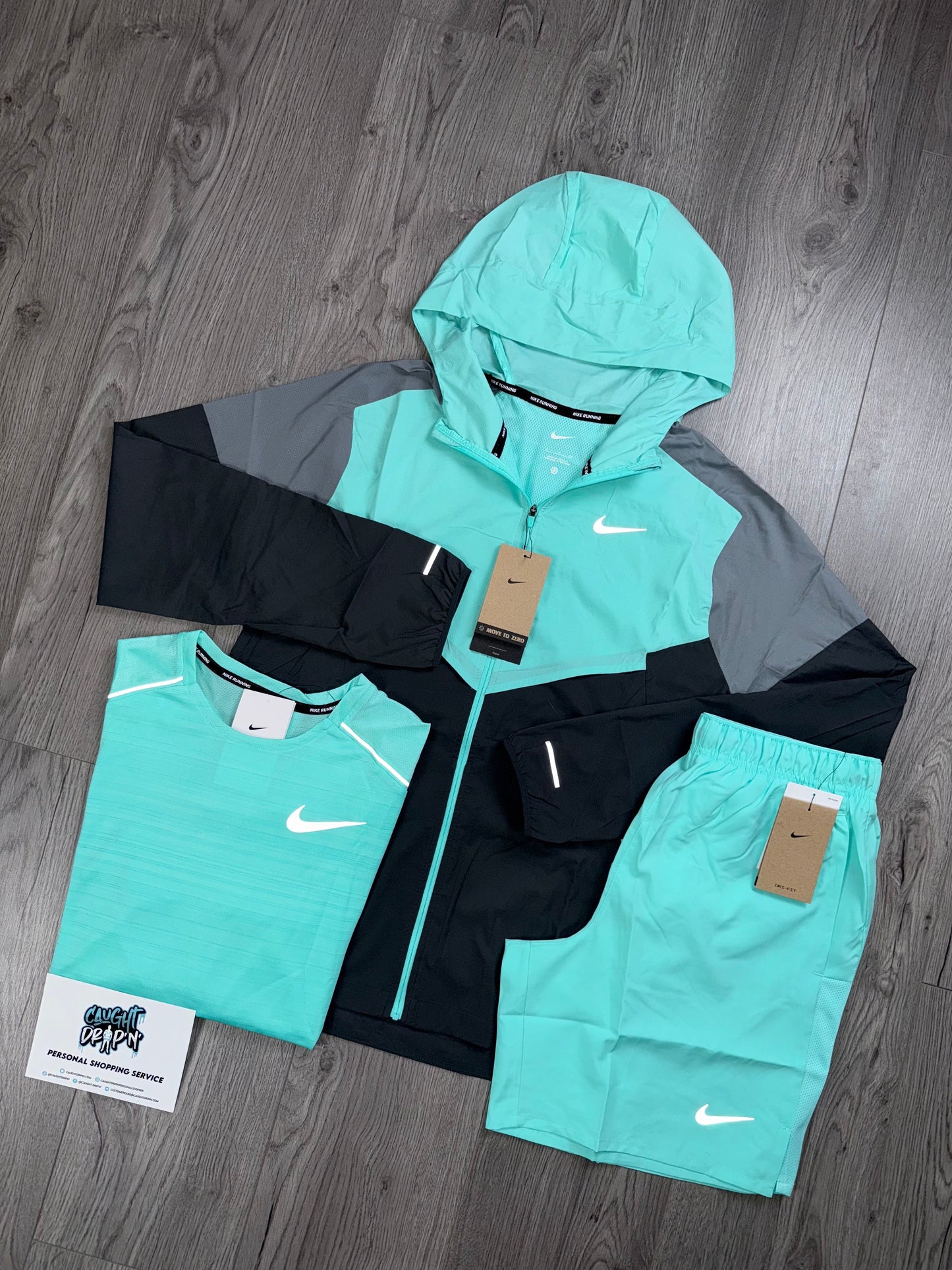Nike 3 Piece Windrunner Hyper Turquoise | Anthracite Set