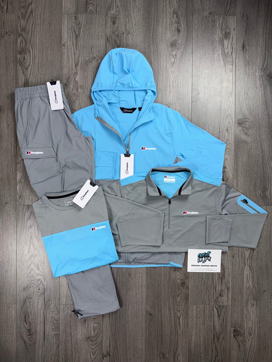 Berghaus 4 Piece Theran, Half Zip Light Grey | Baby Blue Tracksuit
