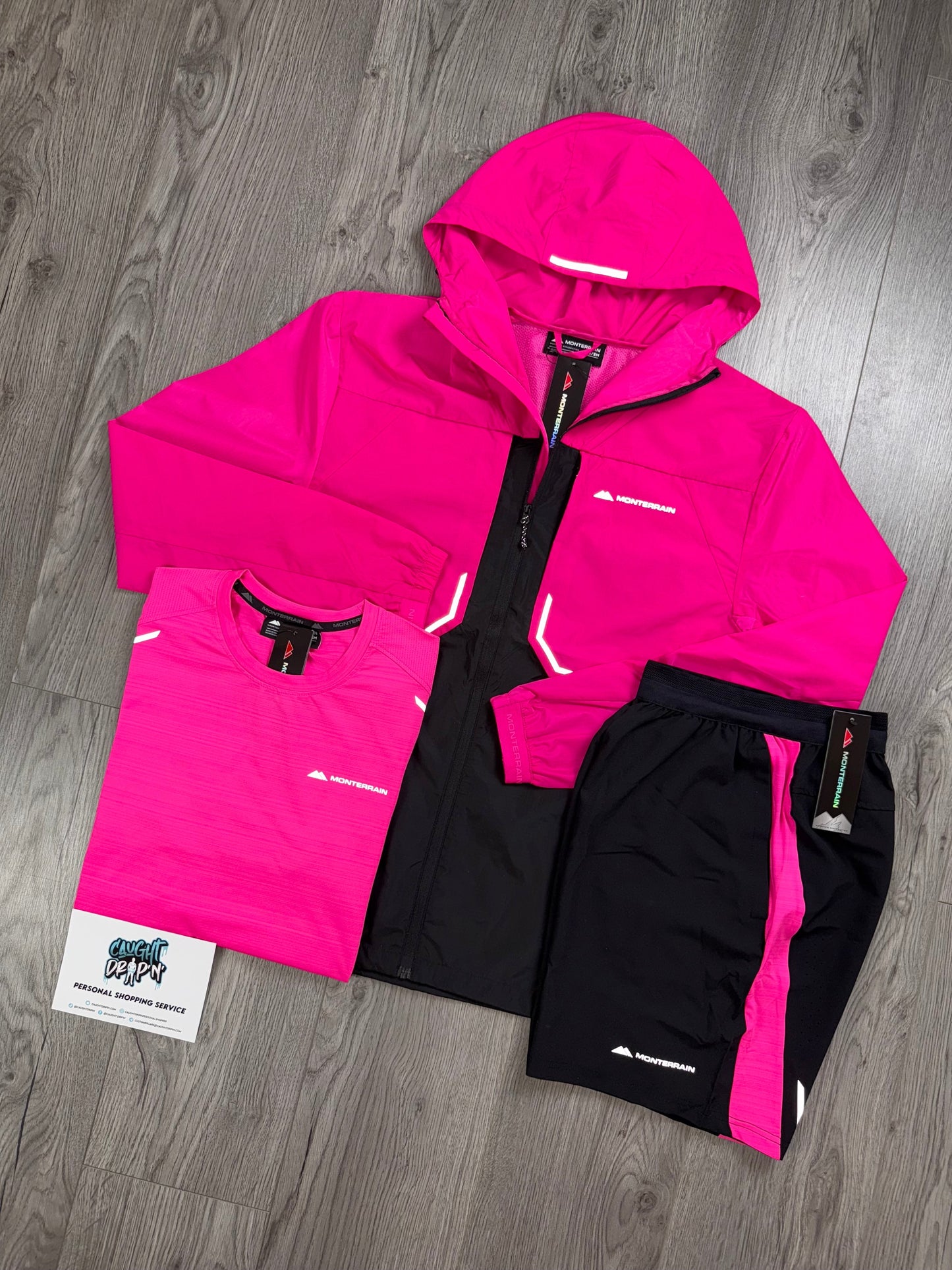 Monterrain 3 Piece Chase Windrunner Set Hyper Pink | Black