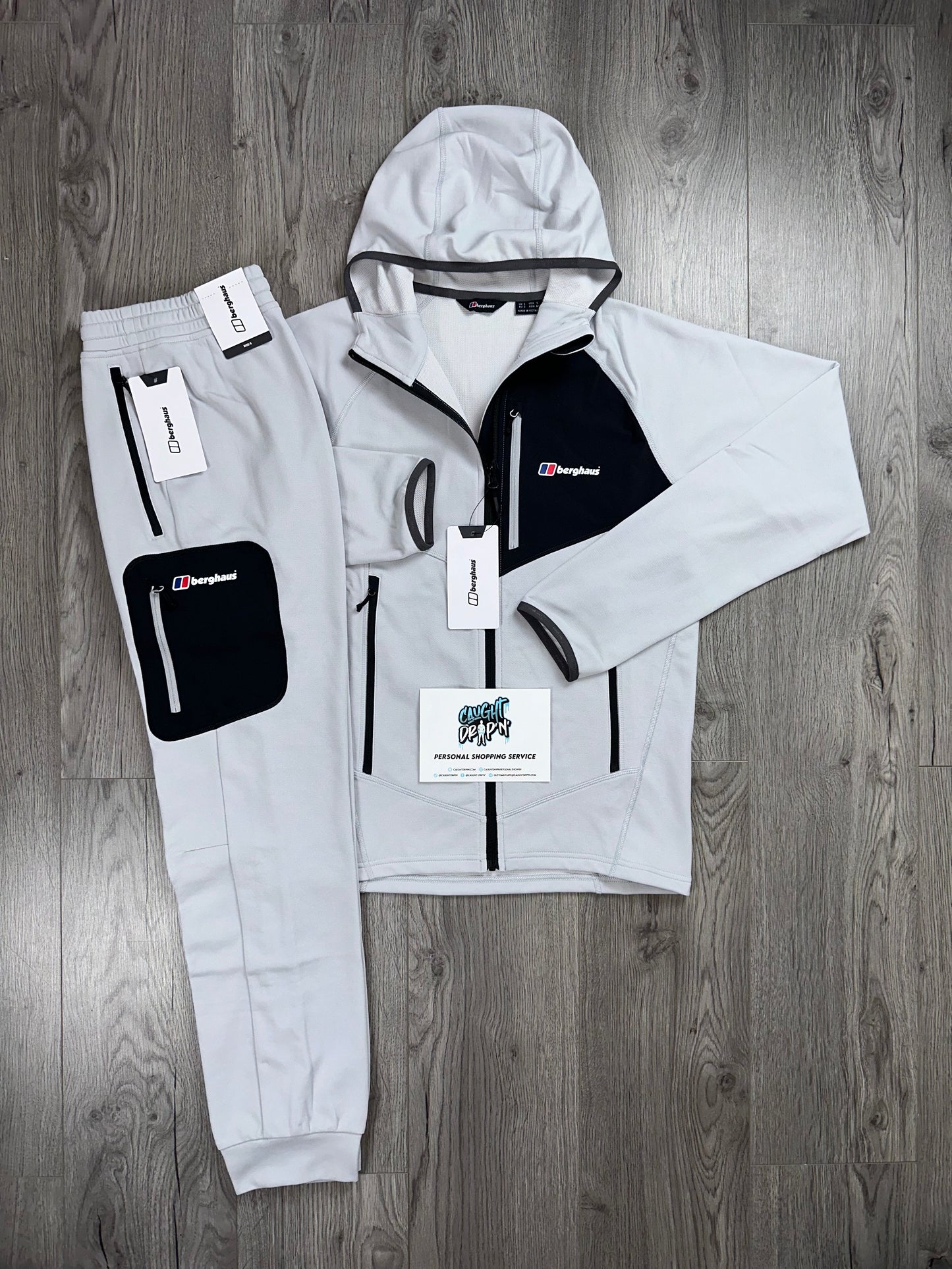 Berghaus Full Zip Light Grey, Black Tracksuit