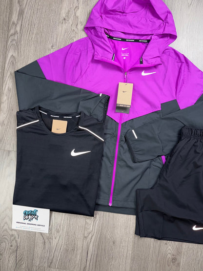 Nike 3 Piece Windrunner Black | Grape Purple Set