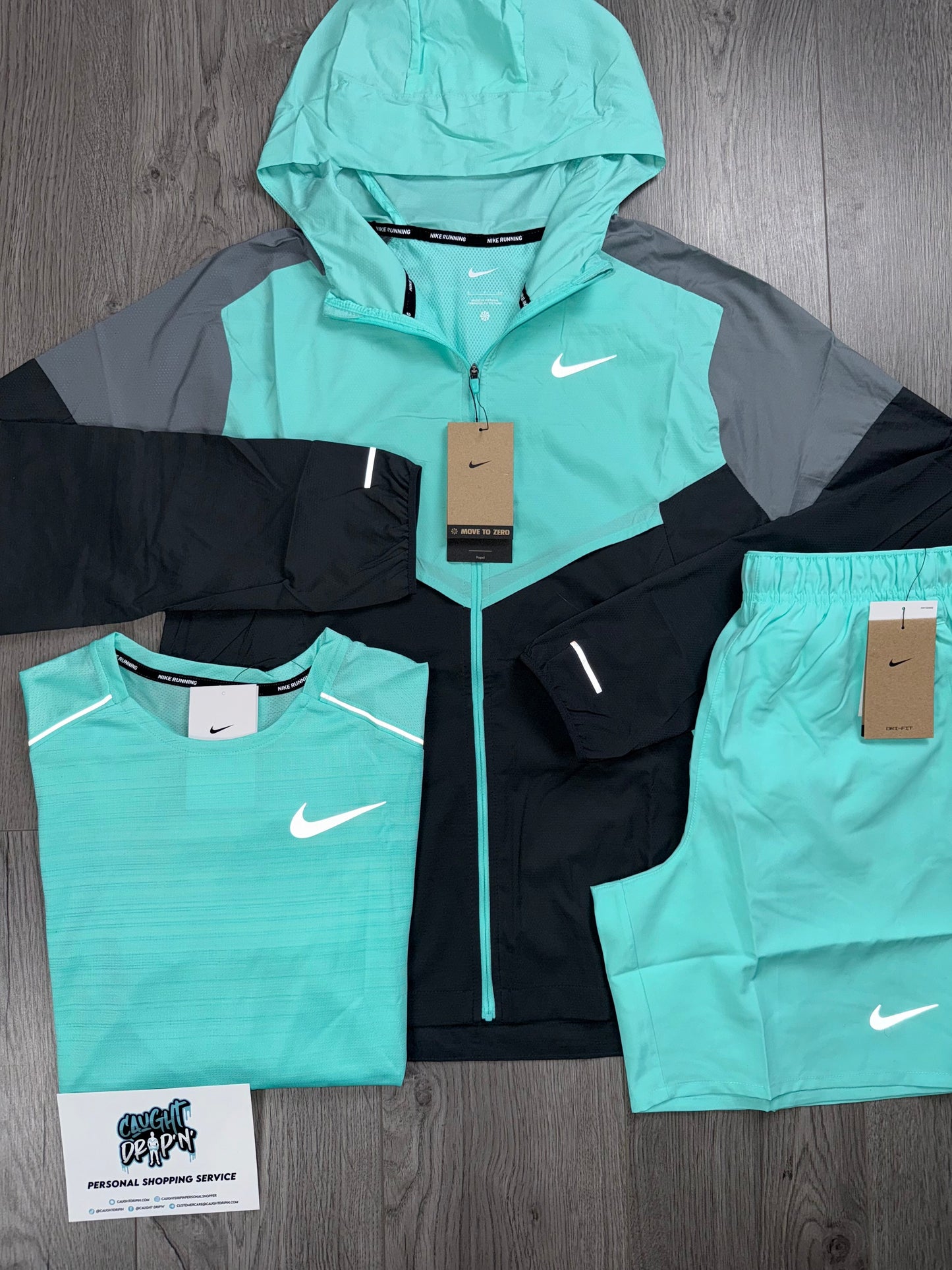 Nike 3 Piece Windrunner Hyper Turquoise | Anthracite Set