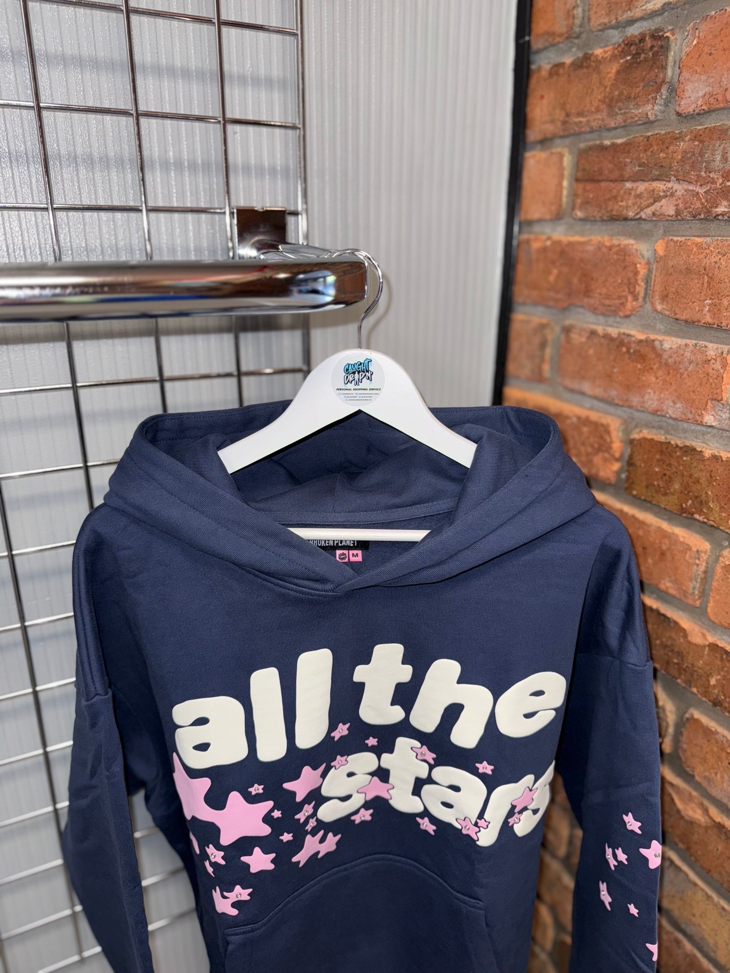 Broken Planet “All The Stars” Hoodie Navy | Pink Rhinestone