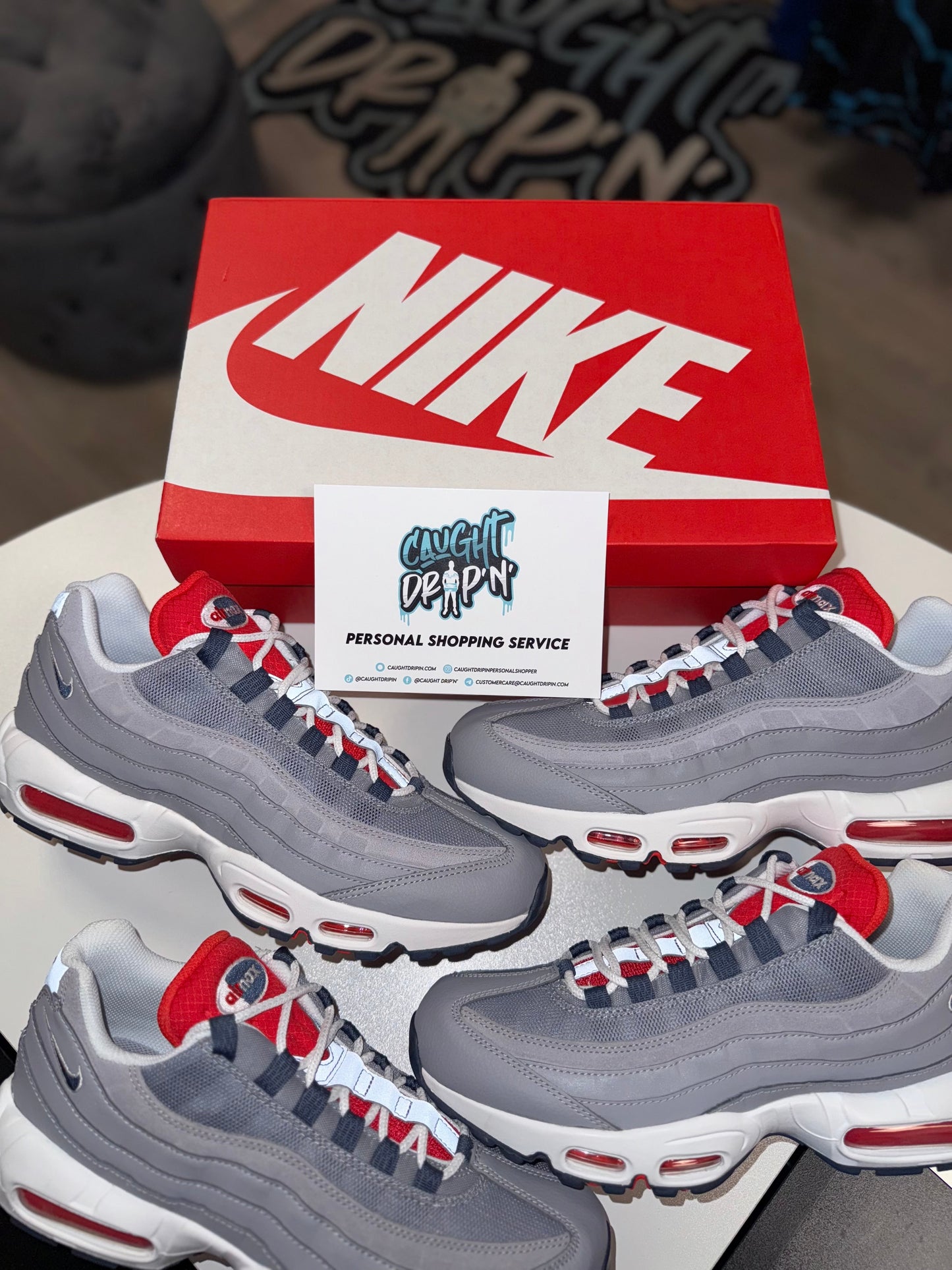 Nike Air Max 95’s USA | Light Grey, Navy, Crimson 2021