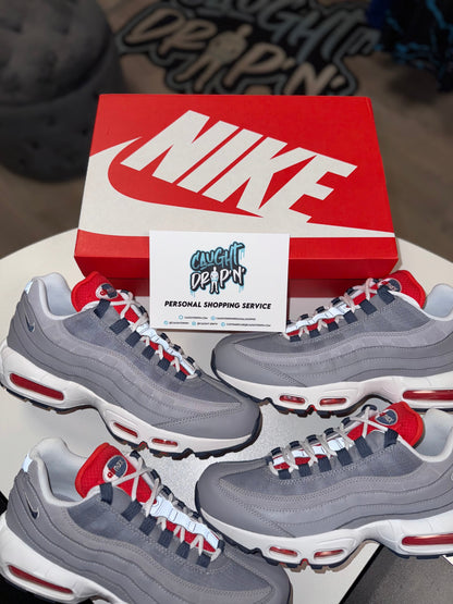 Nike Air Max 95’s USA | Light Grey, Navy, Crimson 2021