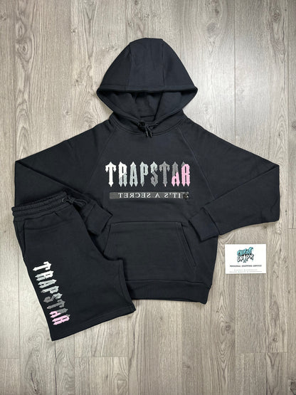 Trapstar Decoded Hoodie Shorts Black | Pink